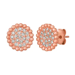 0.40 Carat Natural Diamond Earrings G SI 14K Rose Gold Bubble Collection