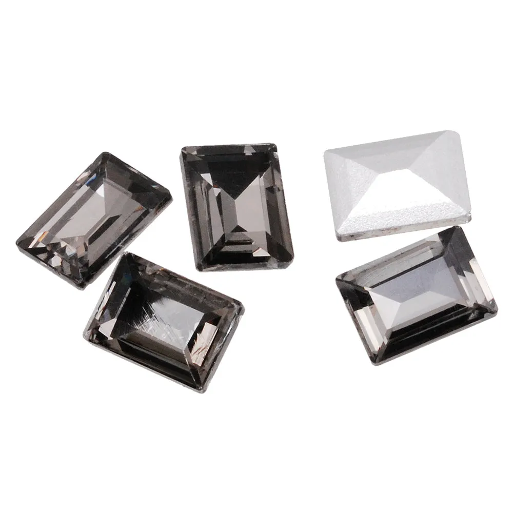10*14mm Cartesian Rectangular bottom tip Crystal Fancy Stone,Cushion Cut Gem,Gray Crystal Faceted Stone,4527,20pcs/lot