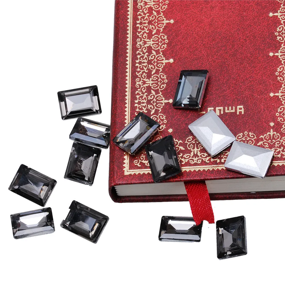 10*14mm Cartesian Rectangular bottom tip Crystal Fancy Stone,Cushion Cut Gem,Gray Crystal Faceted Stone,4527,20pcs/lot