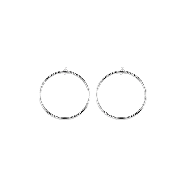 10K White Gold 22mm Sleeper Earrings