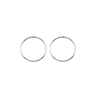 10K White Gold 22mm Sleeper Earrings
