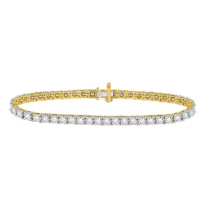 10K Yellow Gold Diamond Tennis Bracelet 2.00 Cttw
