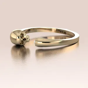 14K Gold Until Death Do Us Part Small Skull Ring White Diamond