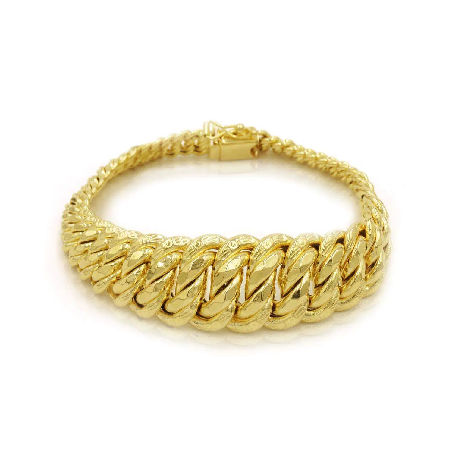 14K Set Gargantilla y Pulso Italiano Corte Princesa en Oro Amarillo x-small Set