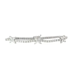 14k White Gold 5.53ct G VS2 Marquise and Round Diamond Fashion Bracelet