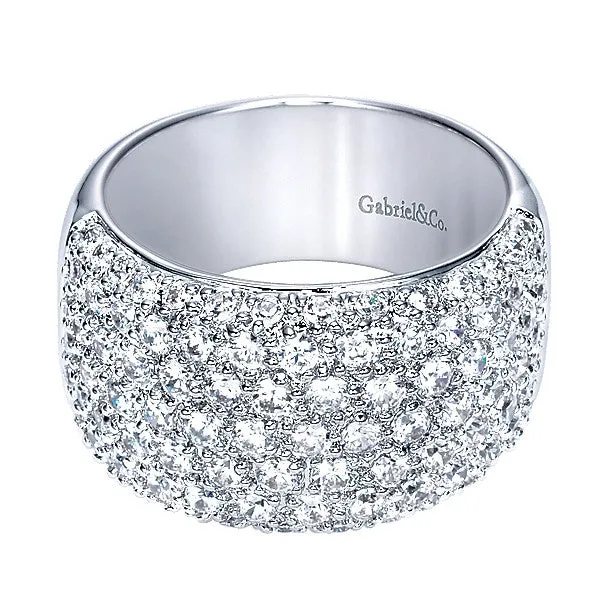 14k White Gold Contemporary Fancy Anniversary Band