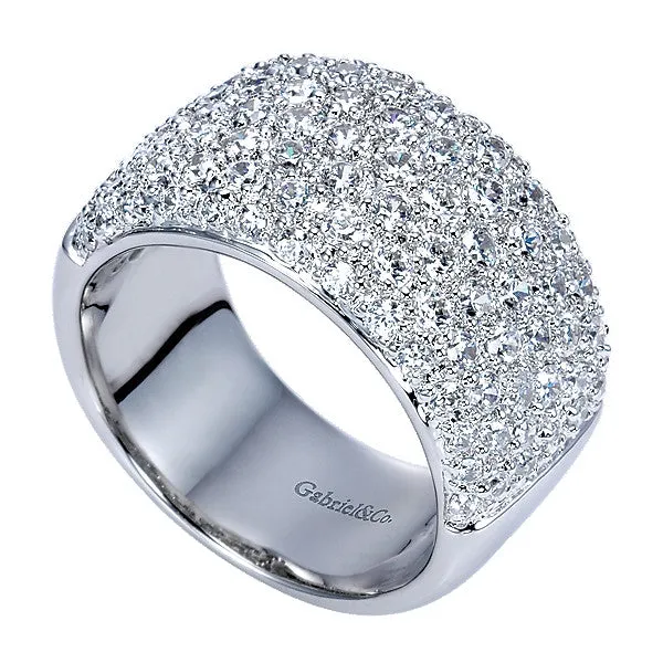 14k White Gold Contemporary Fancy Anniversary Band