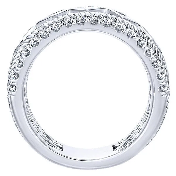 14k White Gold Contemporary Fancy Anniversary Band