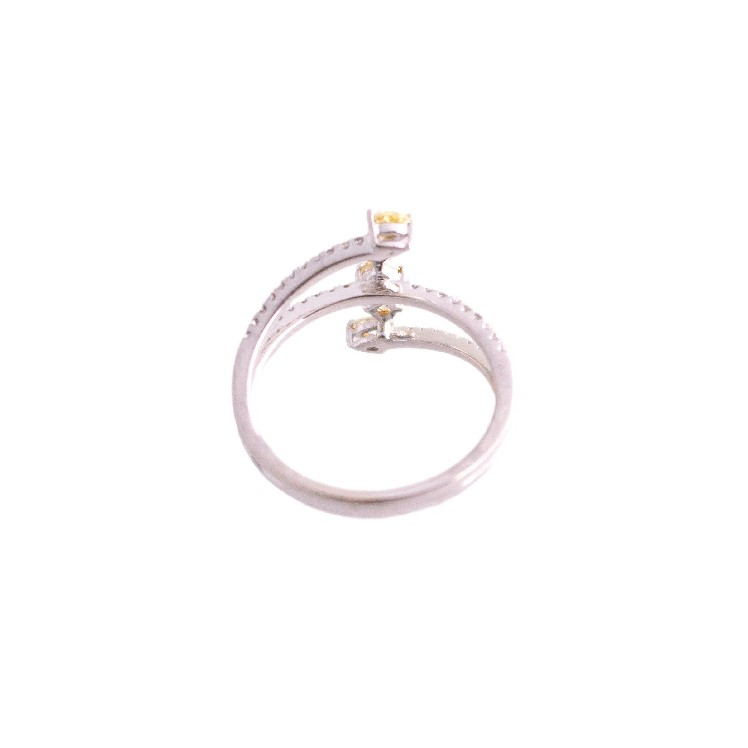 14K White Gold Fancy Yellow Diamond Ring by Kallati