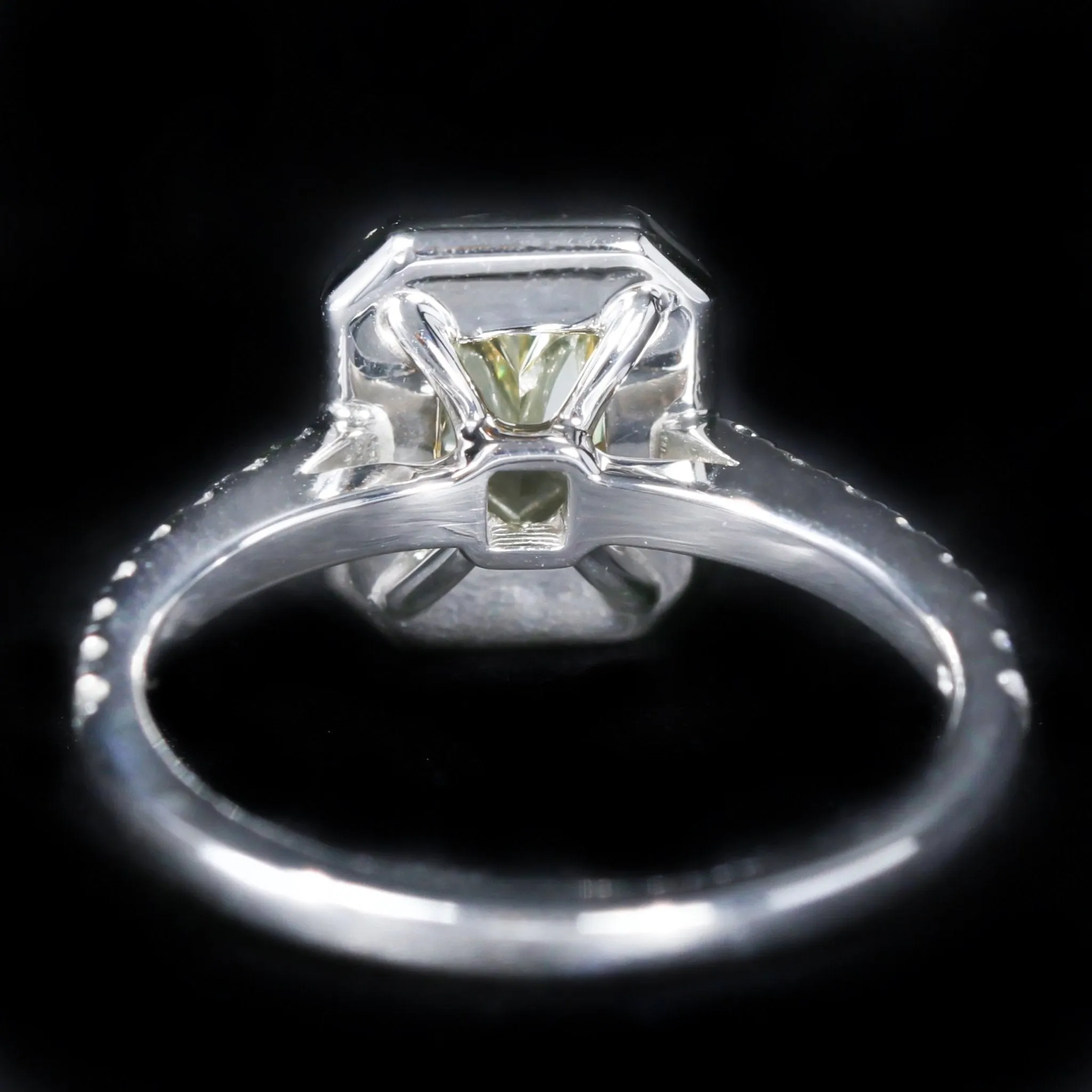 14K White Gold GIA 1.50 Carat Radiant Cut Diamond Engagement Ring