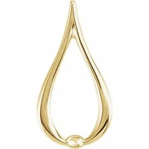 14K Yellow 22x12 mm Freeform Pendant