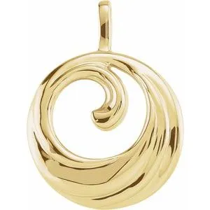 14K Yellow Circle Pendant