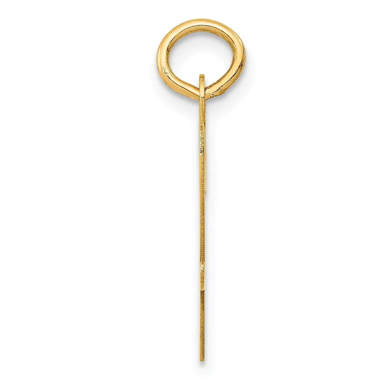 14K Yellow Gold Large Size Fancy Script Design Letter W Initial Pendant