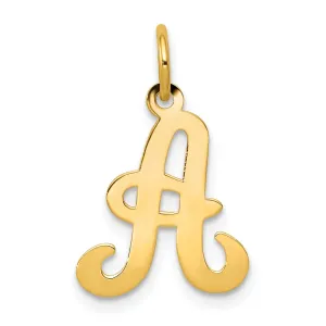 14k Yellow Gold Polished Fancy Initial A Charm