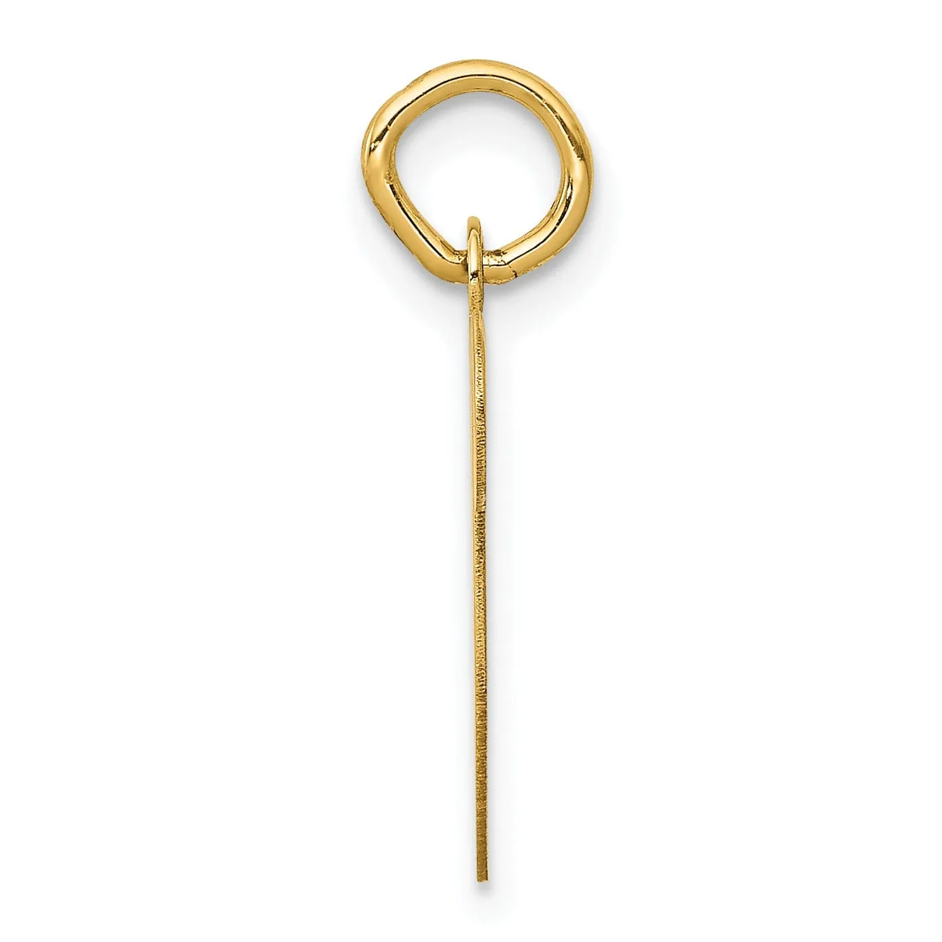 14k Yellow Gold Polished Fancy Initial V Charm
