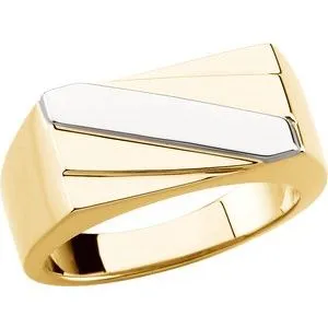 14K Yellow/White Men's Ring