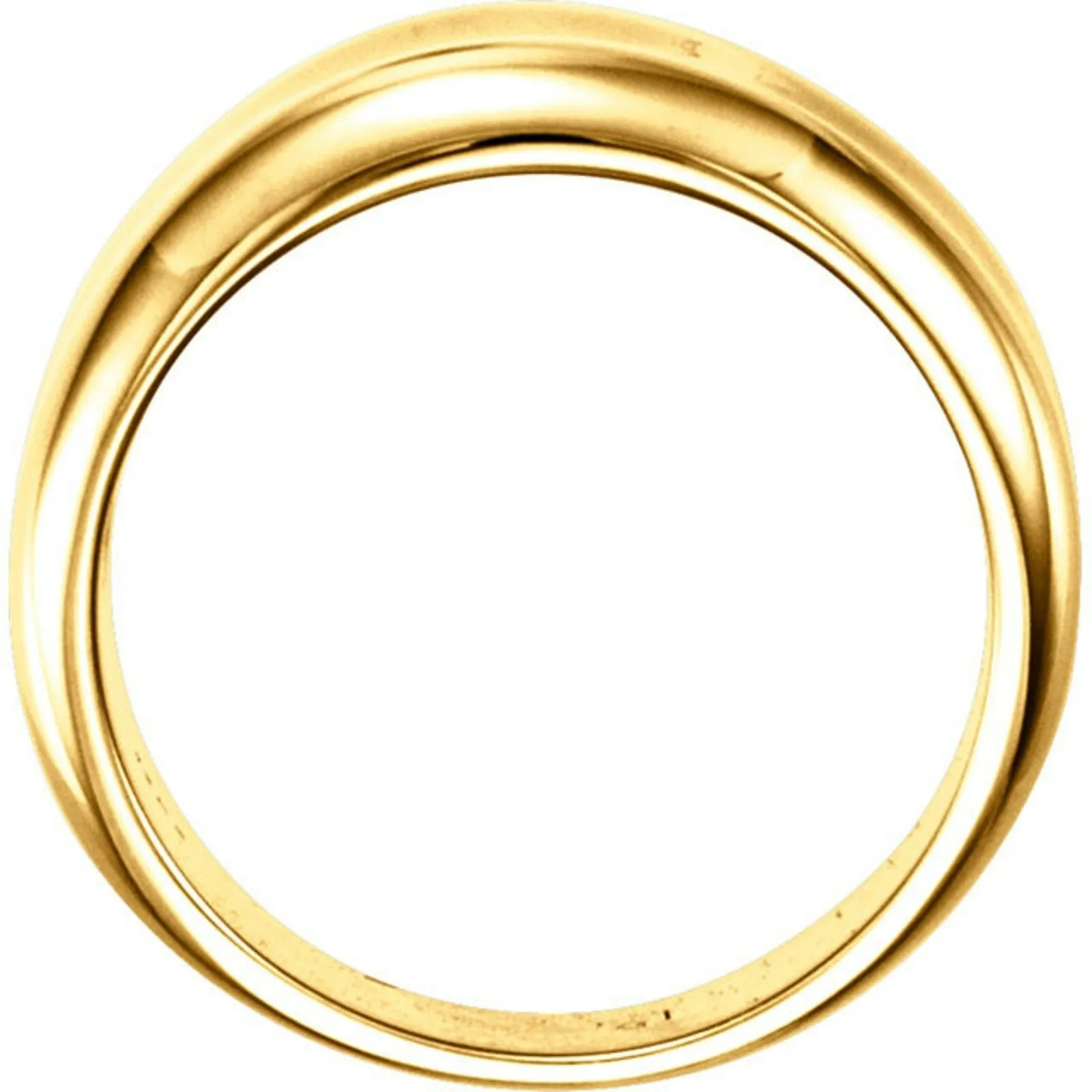 14KT Yellow Gold Polished Concave Cigar Band Ring