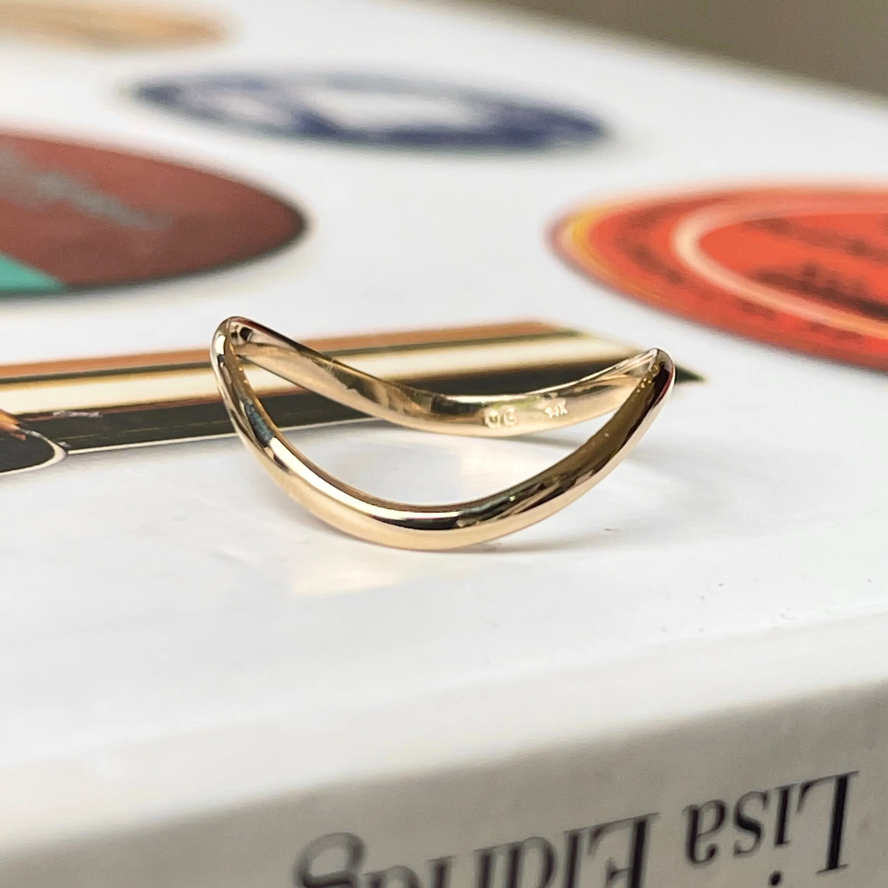 14KT Yellow Gold Wave Band Thumb Ring