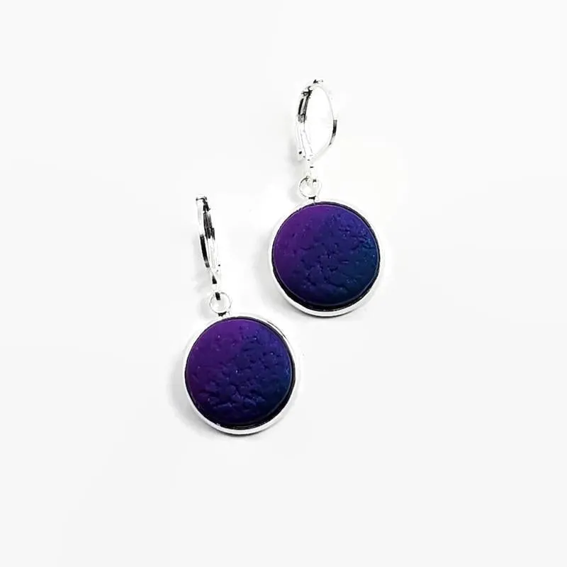 14mm Round Bezel Dangle Earring - Hope