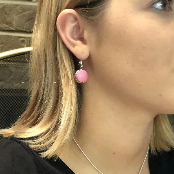 14mm Round Bezel Dangle Earring - Hope