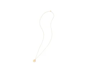 18K Yellow Gold Long Pendant Necklace With Diamond Accents