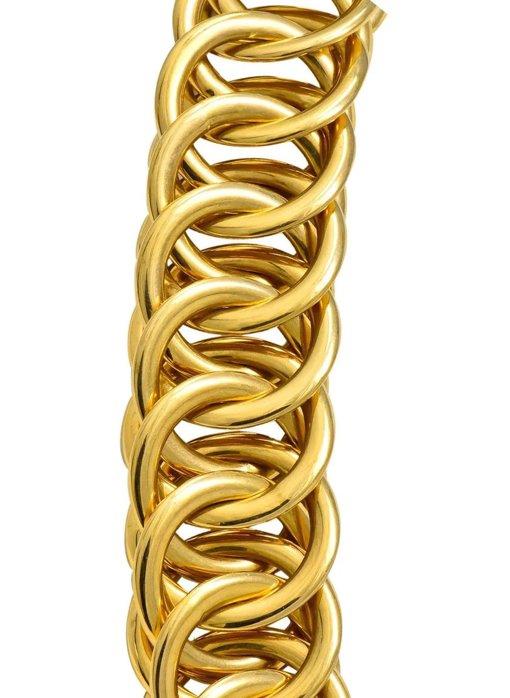 1960’s Vintage 14 Karat Yellow Fancy Gold Interlaced Chain Necklace