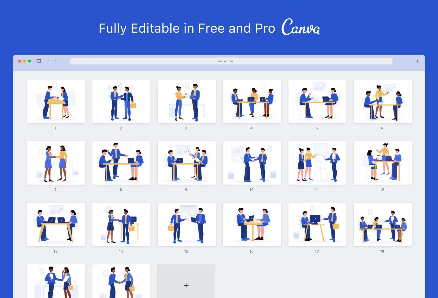 20 Unique Business Illustrations Fully Editable in Canva