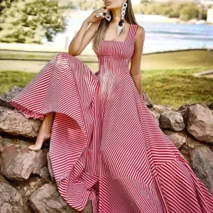 2022 Summer Women's Striped Sleeveless Dress
