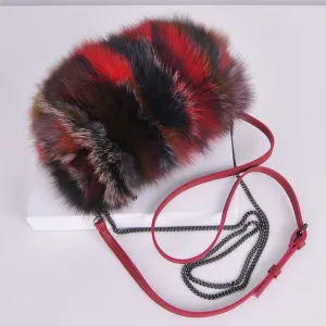 2022 Women's Luxury Fox Fur Handbags Female Soft Warm Fur Shoulder Bag Fluffy Crossbody Bags 8807