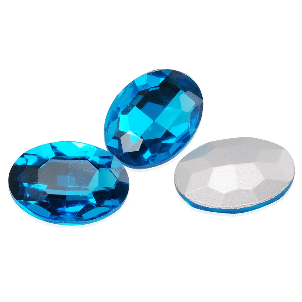 22 *30mm Lake Blue Briolette Crystal Oval Cushion Cut Fancy Stone,Crystal Fancy Stone,4127,10pcs/lot