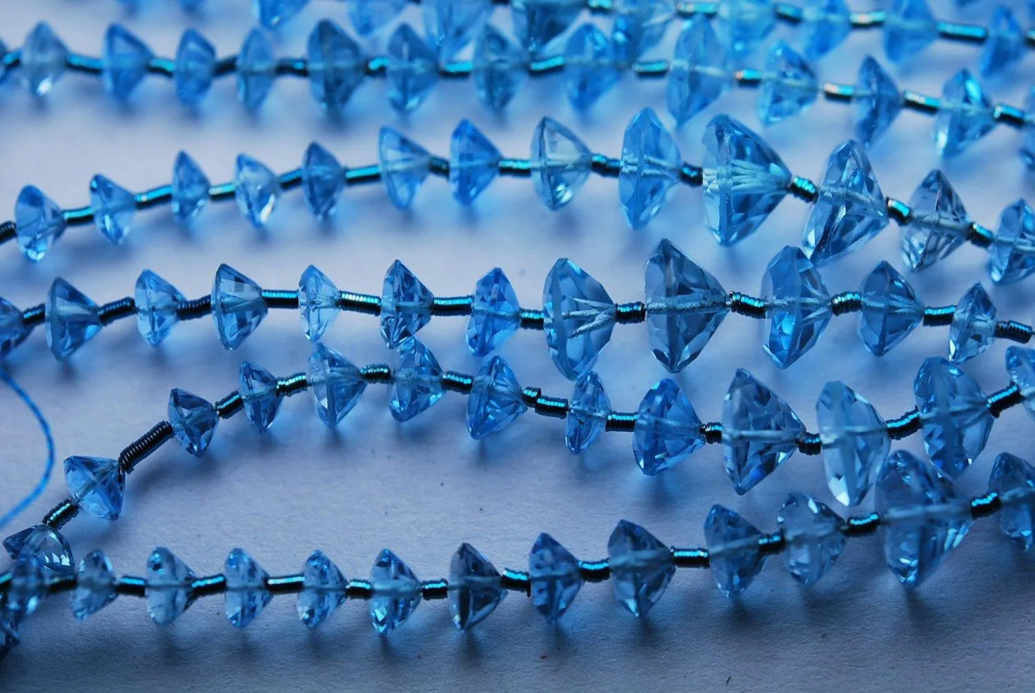 23 Pcs, Aaa Swiss Blue Topaz Micro Faceted Fancy Shape, 3.5-6mm