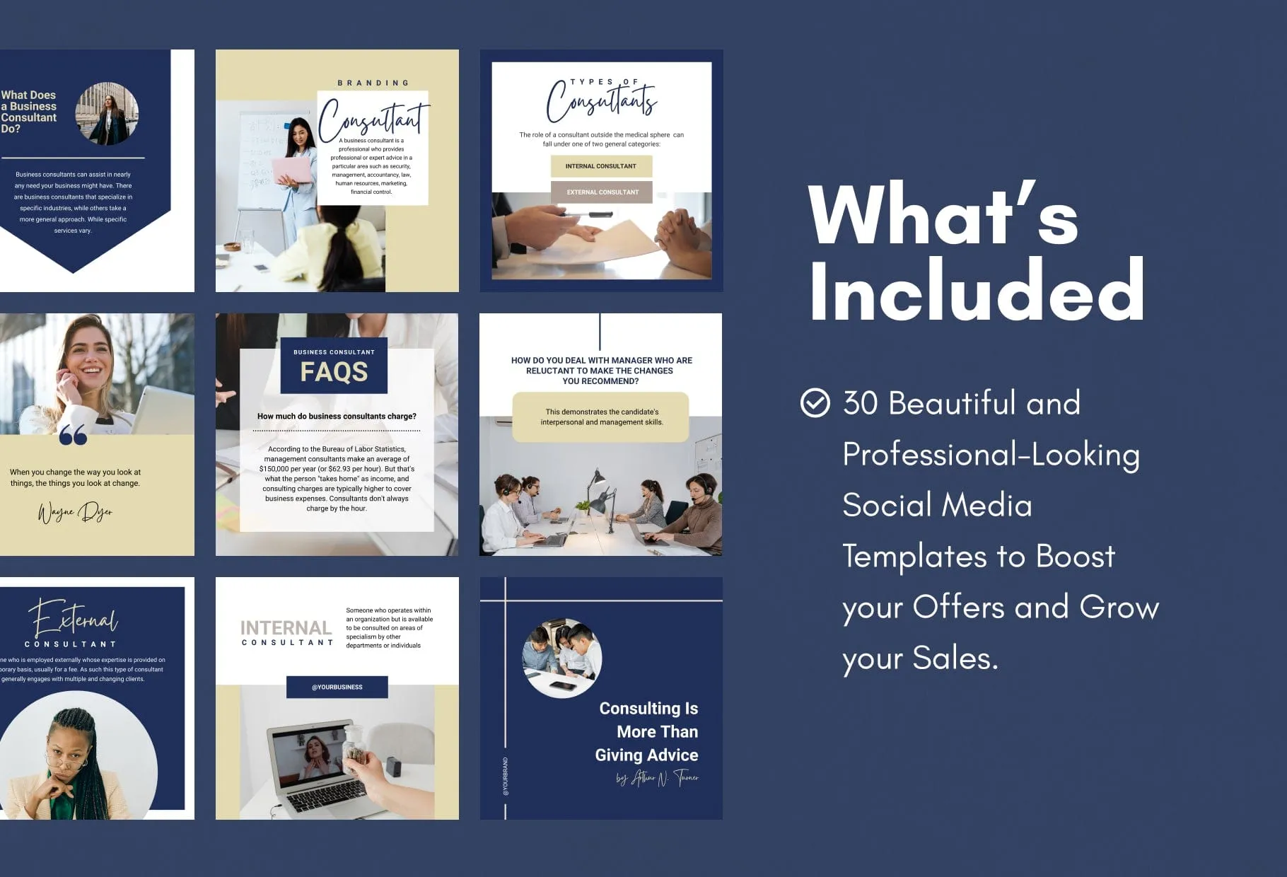 30 Business Consulting Instagram Post Canva Templates