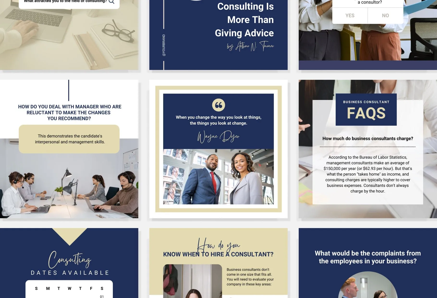 30 Business Consulting Instagram Post Canva Templates