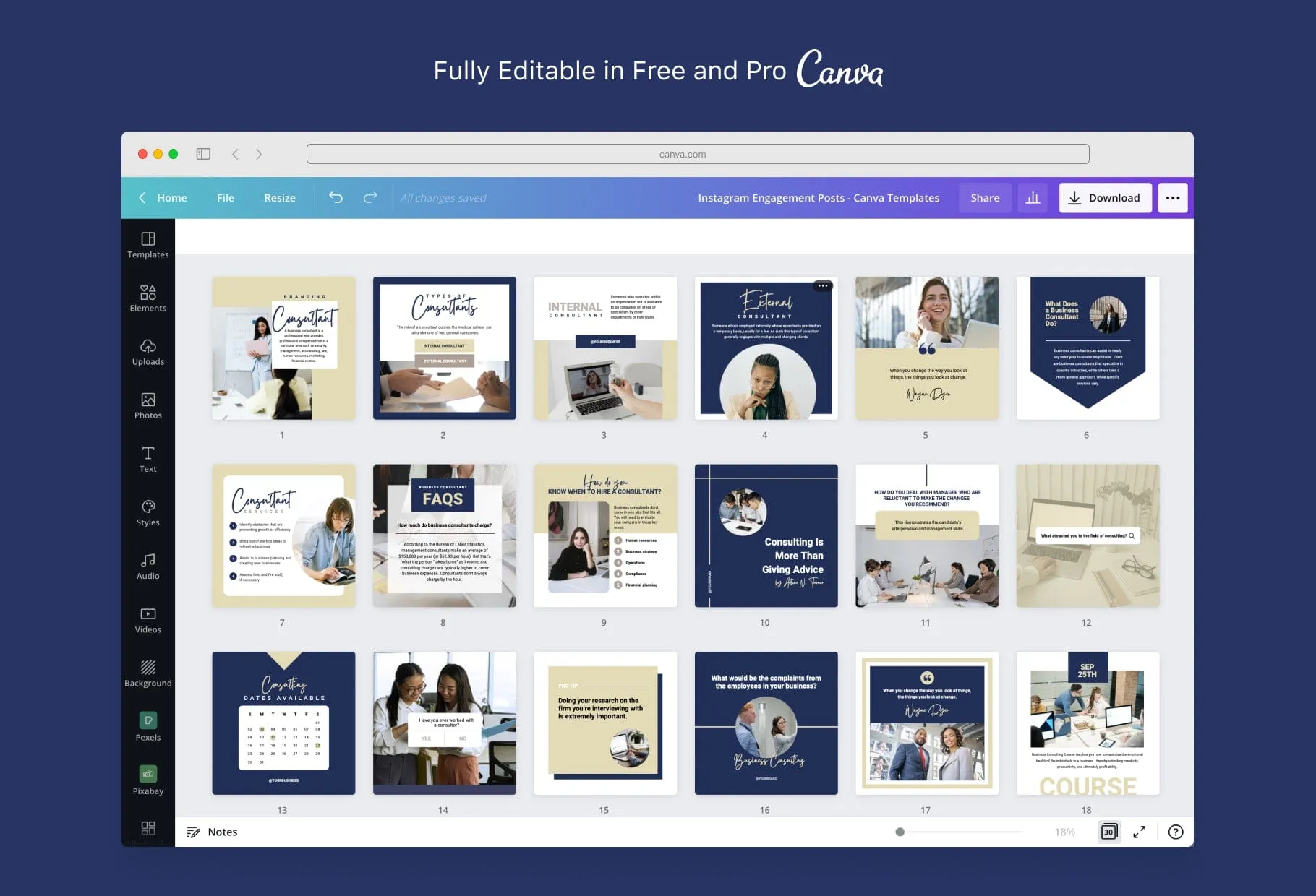 30 Business Consulting Instagram Post Canva Templates