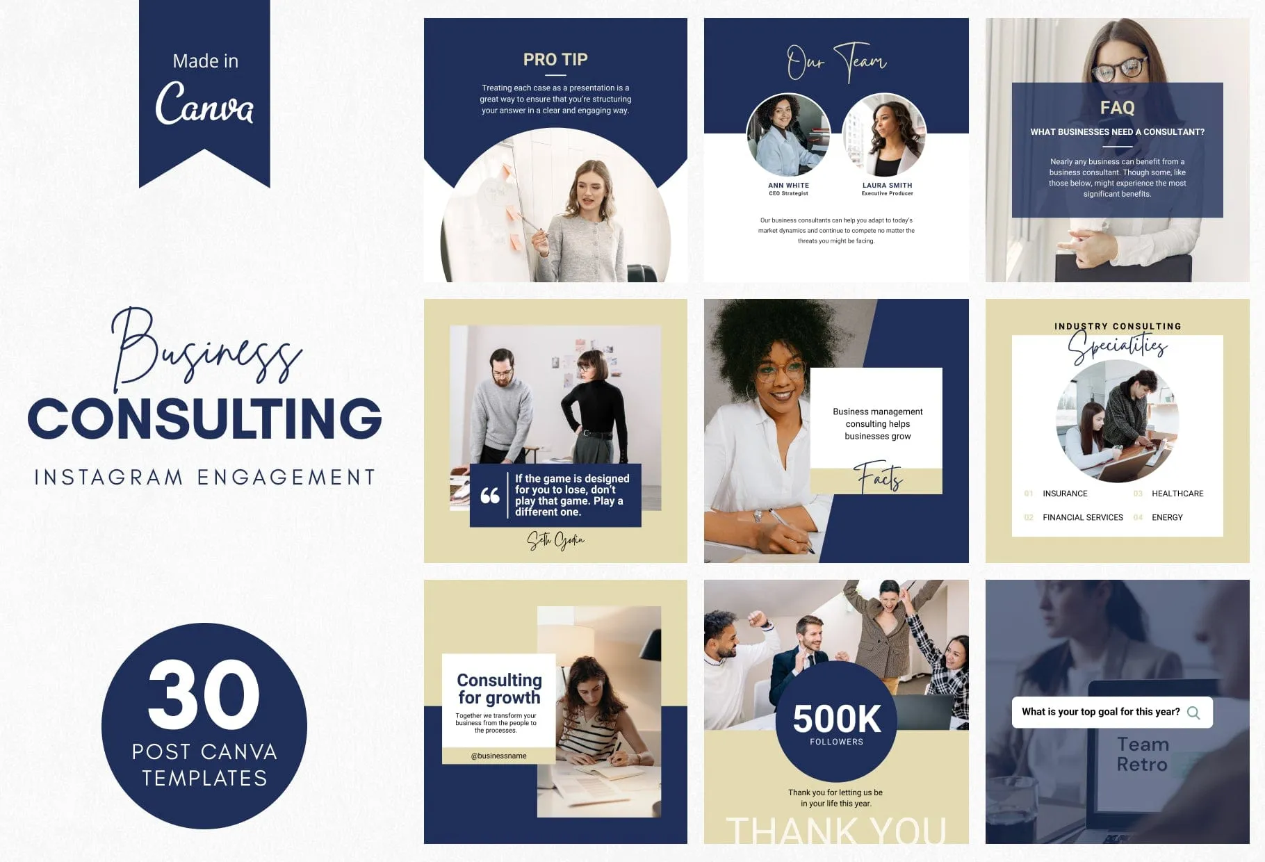 30 Business Consulting Instagram Post Canva Templates