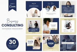 30 Business Consulting Instagram Post Canva Templates