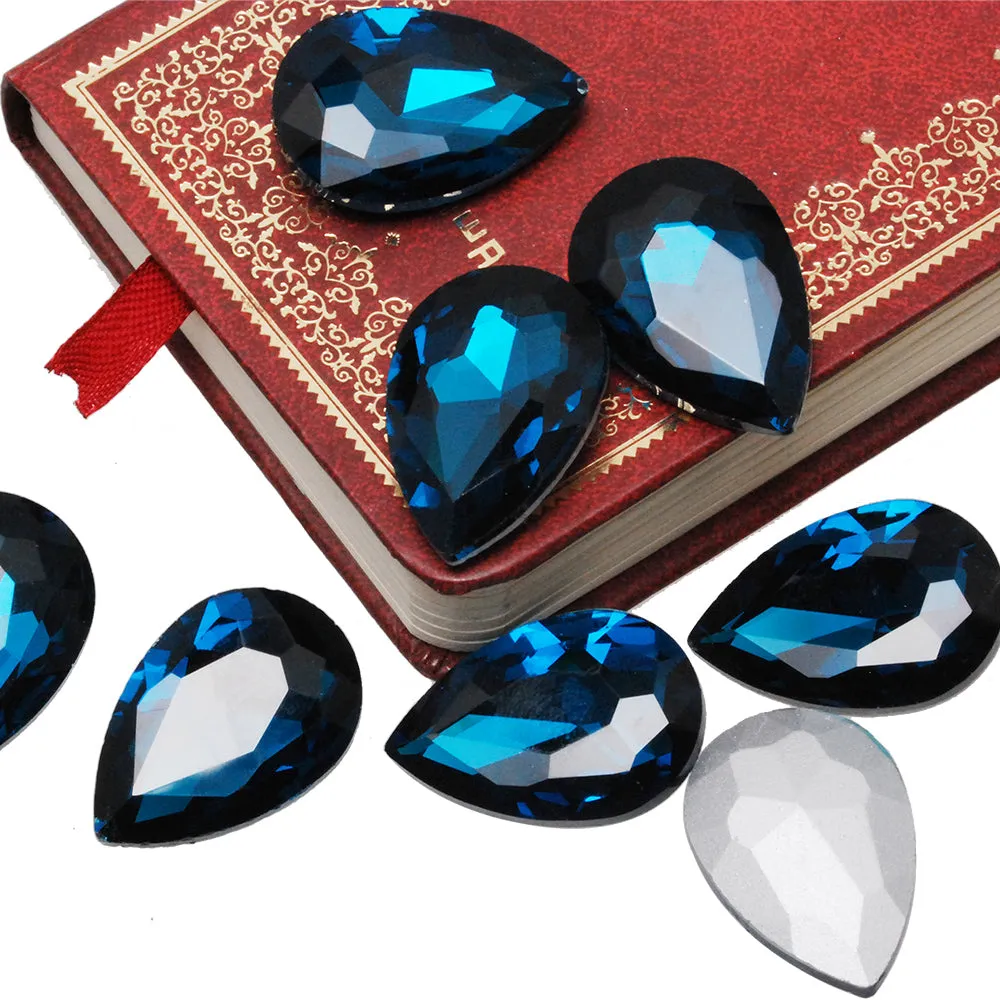 30*20mm Blue Cushion Cut Foiled Crystal Teardrop Fancy Stone,Crystal Fancy Stone,4327,Cushion Cut Stone,10pcs/lot