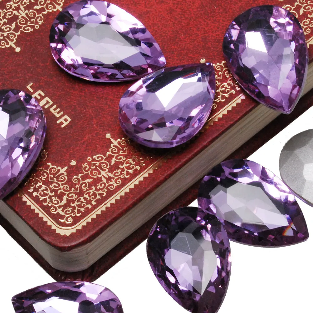 30*20mm Crystal Purple Cushion Cut Foiled Crystal Teardrop Fancy Stone,4327,Cushion Cut Stone,10pcs/lot