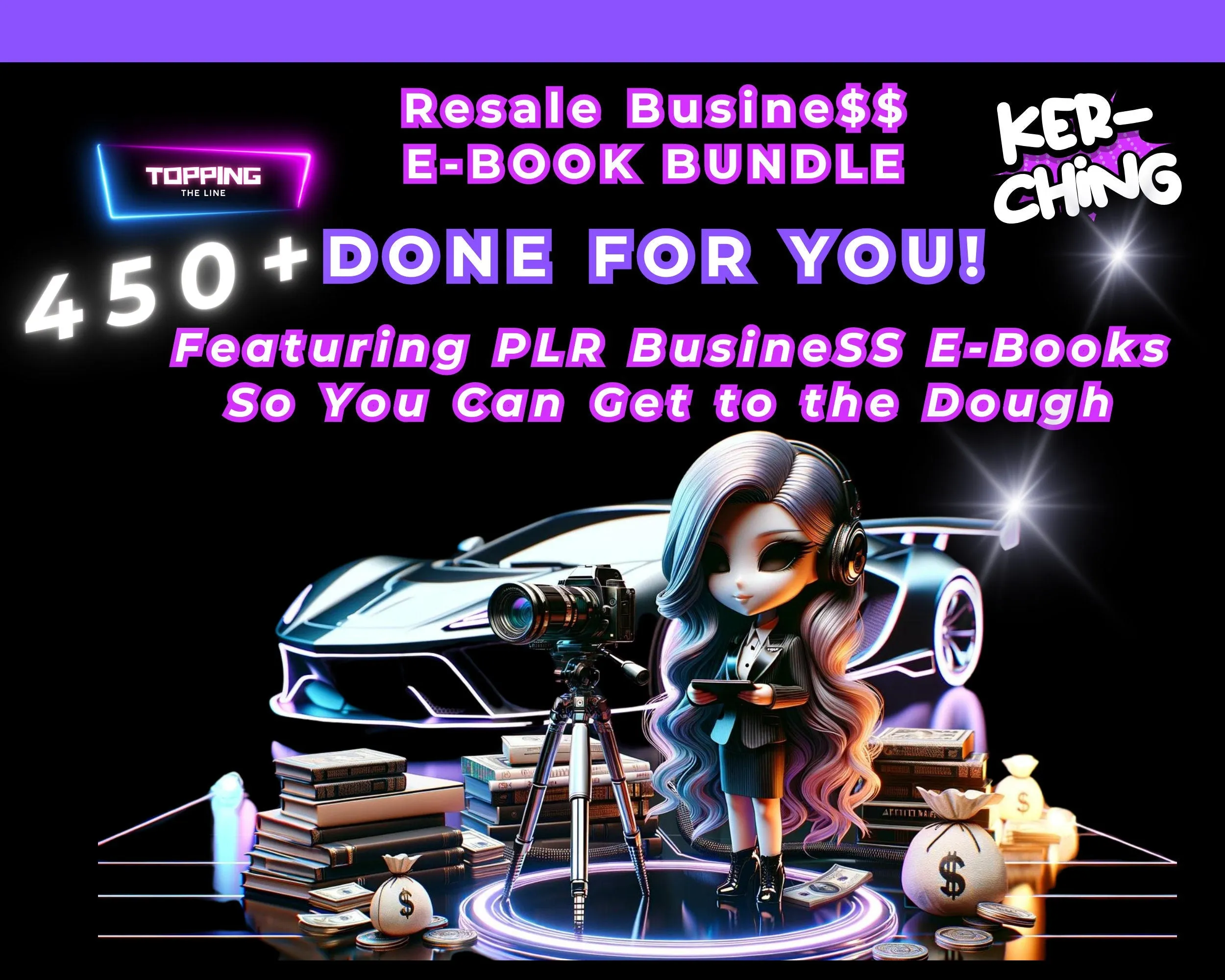 450 PLR E-Book Resell Rights, MRR, White Label Business Topics E-Book; Digital Product Business Starter Pack; Bonuses Report and Minisite