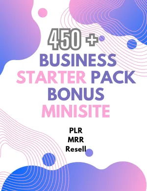 450 PLR E-Book Resell Rights, MRR, White Label Business Topics E-Book; Digital Product Business Starter Pack; Bonuses Report and Minisite