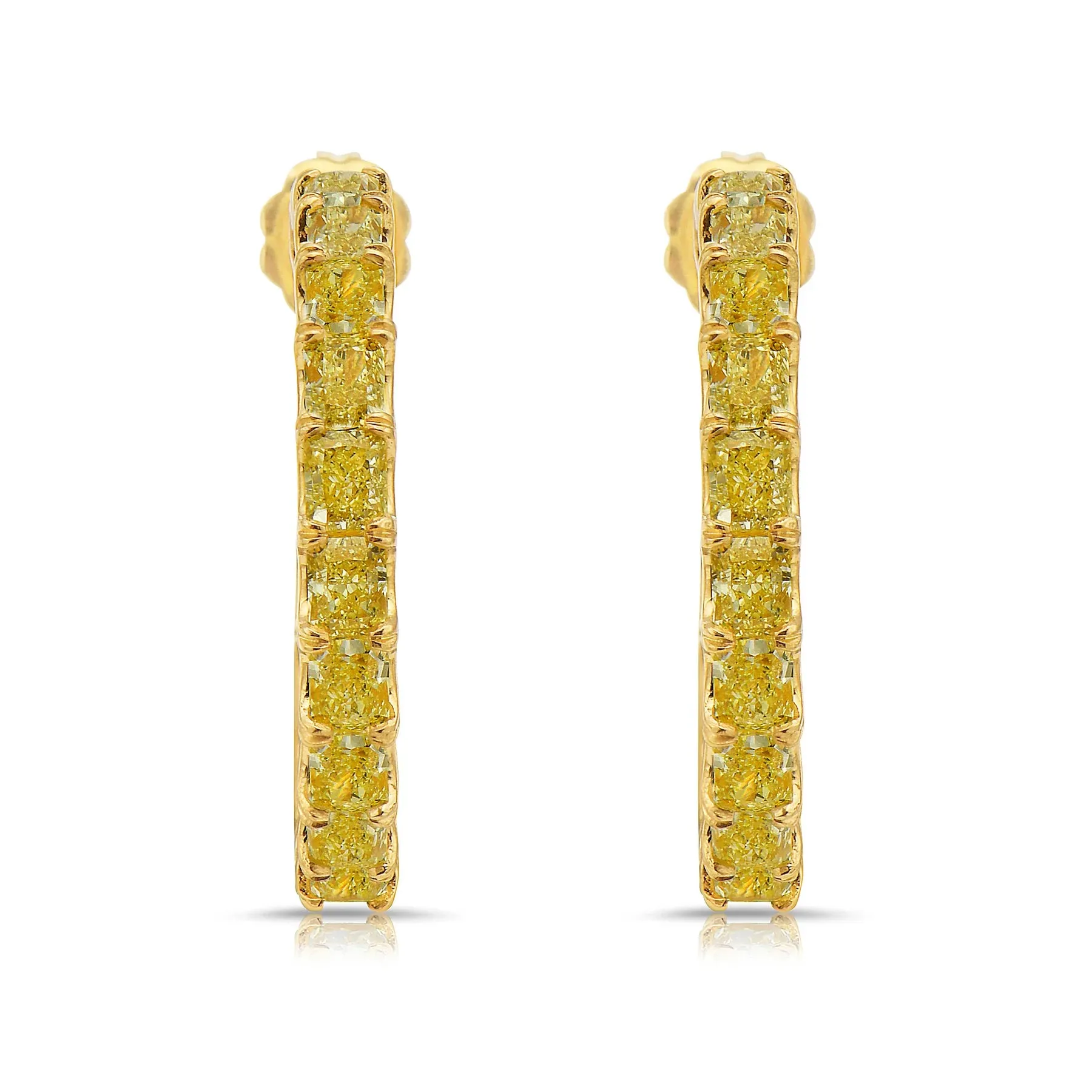 5.37 CARAT FANCY YELLOW DIAMOND HOOPS