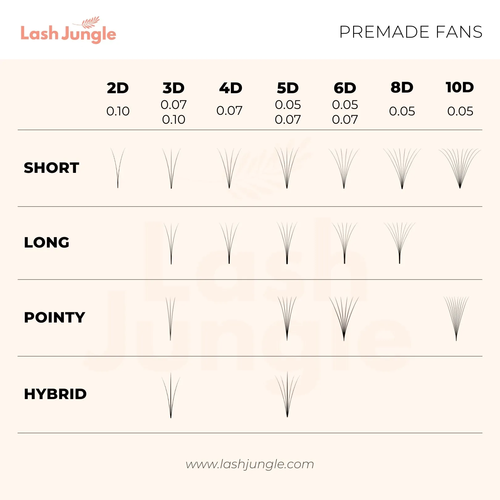 6D Premade Volume Fans Ultra Dark Pointy Stem