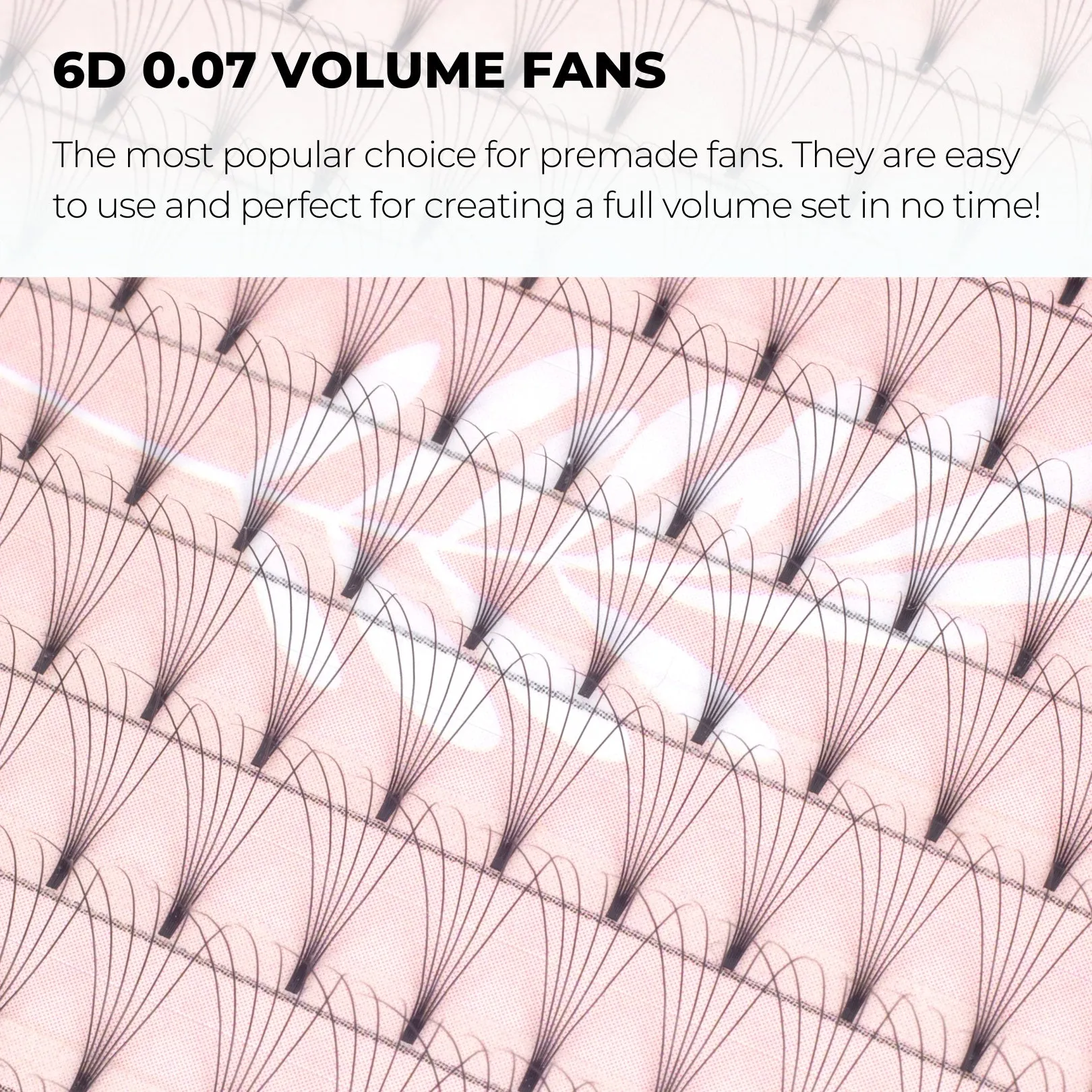 6D Premade Volume Fans Ultra Dark Short Stem