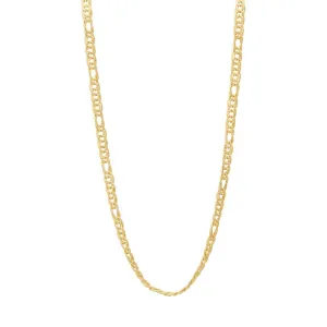 9ct Yellow Gold Fancy Double 1/3 Figaro Chain Necklace 45cm