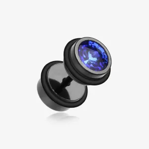 A Pair of Blackline Pointy Crystalline Faux Gauge Plug Earring