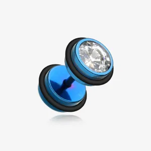 A Pair of Colorline Pointy Crystalline Faux Gauge Plug Earring