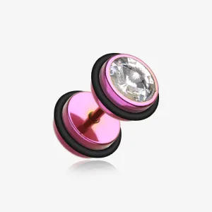 A Pair of Colorline Pointy Crystalline Faux Gauge Plug Earring
