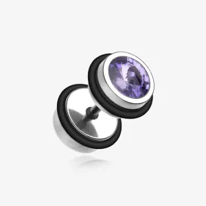 A Pair of Pointy Crystalline Faux Gauge Plug Earring