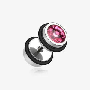 A Pair of Pointy Crystalline Faux Gauge Plug Earring