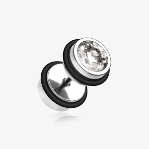 A Pair of Pointy Crystalline Faux Gauge Plug Earring